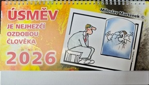 Miloslav Martenek – stolní kalendář 2026 s karikaturami, obálka